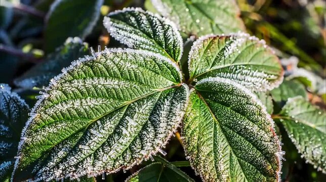 Frost Forming and Melting on Leaves &ndash; Temperature Time-Lapse