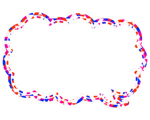 ステンドグラス風吹き出し　三角形模様　細長い雲形