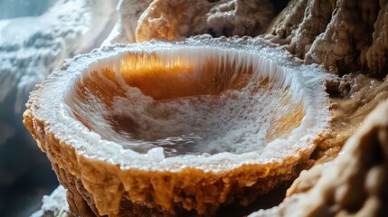 Fototapeta premium Glistening pool within cavernous stone formation
