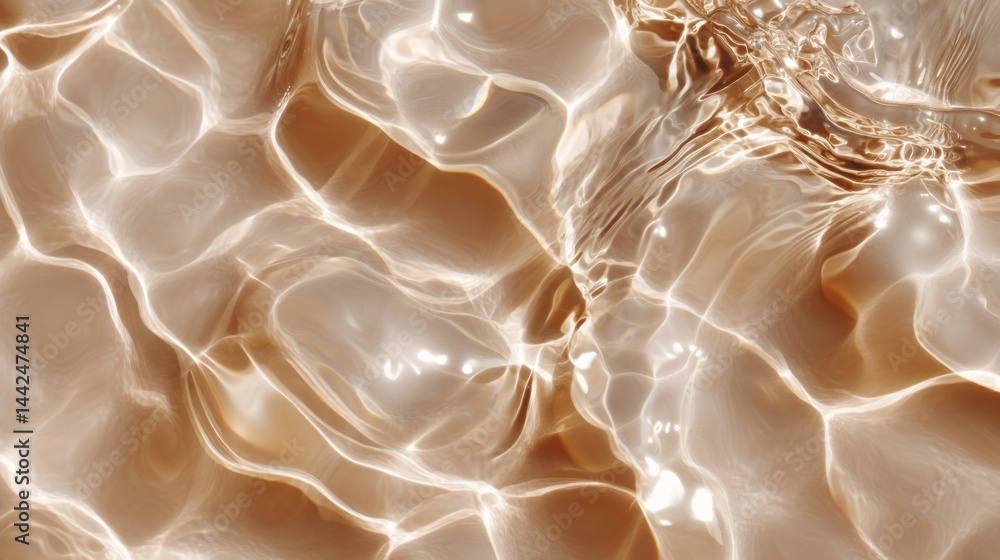 Poster shimmering golden waves reflect sunlight, creating a mesmerizing abstraction that conveys the joy an