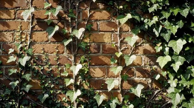 Ivy Creeping Up Brick Wall &ndash; Climbing Plant Time-Lapse