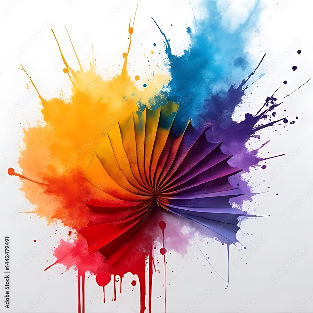 Poster dynamic color splash art creation studio digital artwork creative environment abstract viewpoint