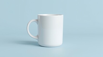 Obraz premium Blank White Ceramic Mug Mockup for Coffee or Tea - 3D Rendering Design