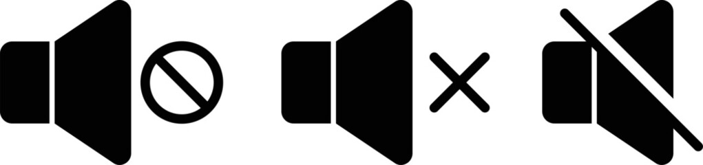 no sound icon set. Volume icon. speaker mute icon sign. Silent mode icons