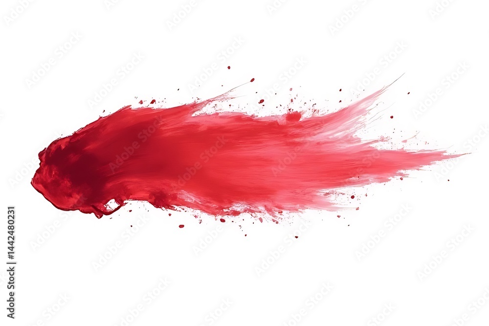 Poster dynamic red paint splash abstract art installation studio colorful creative expression