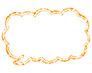 ステンドグラス風吹き出し　三角形模様　細長い雲形