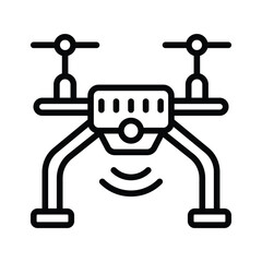 Visually appealing linear style icon depicting drone camera