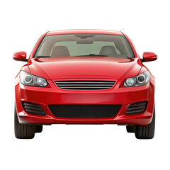 Fototapeta premium red car isolated on transparent white background, clipping path