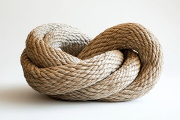 Obraz premium A knotted rope on white base