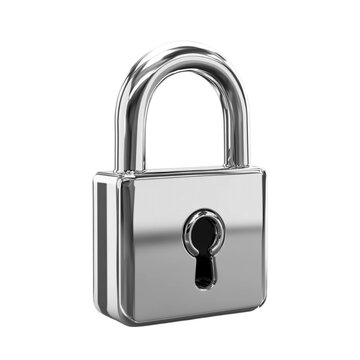 Shiny metal padlock security protection safety