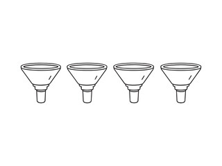 Minimalist Funnel Icon in Clean Line Drawing Style 