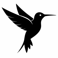 Fototapeta premium Clean Hummingbird Silhouette Illustration