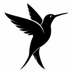 Clean Hummingbird Silhouette Illustration