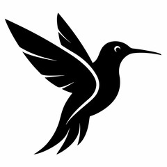 Obraz premium Clean Hummingbird Silhouette Illustration