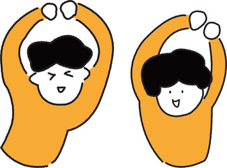 OKなひょうきんポーズの人たちのイラストセット