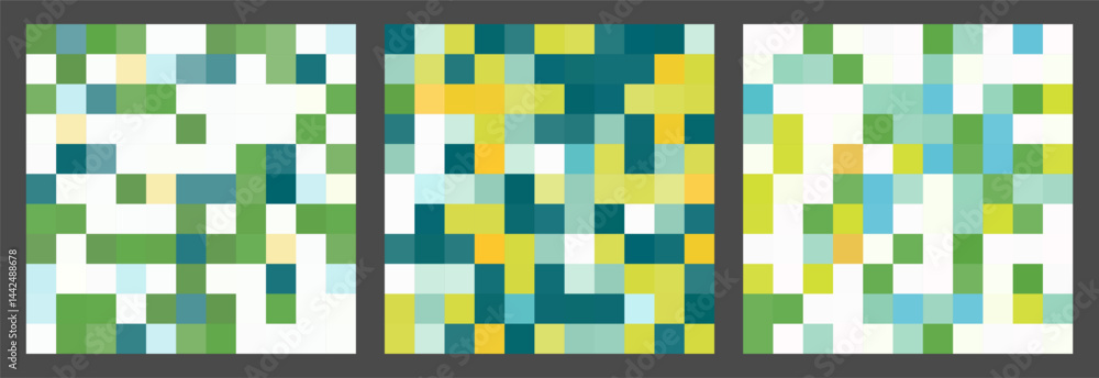 Aufkleber abstract green colored pixelated background. trendy mosaic vector texture. pixel abstract bg in gree