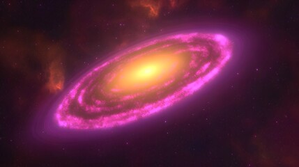 Vibrant Pink Galaxy Spiral Nebula Cosmic Background Space