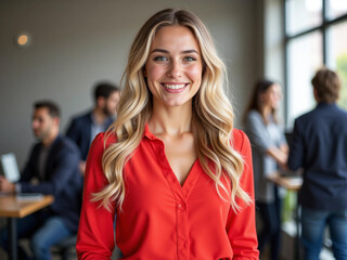 Fototapeta premium Confident Young Woman Working in Modern Office Environment 