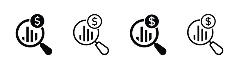 Market research vector icons set. Market analysis icon