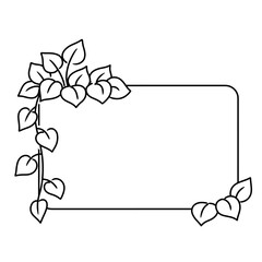 Vintage Hand-Drawn Botanical Floral Wreath Frame Illustration