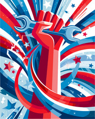 Print Happy Labor Day Typography Poster