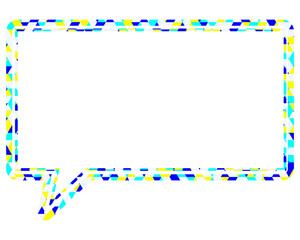 Fototapeta premium ステンドグラス風吹き出し 三角形模様 四角形