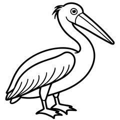 Clean Pelican Outline Artwork