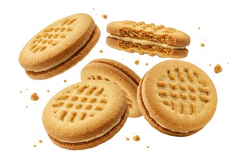 Delicious sandwich cookies with filling sweet treat dessert food sweets