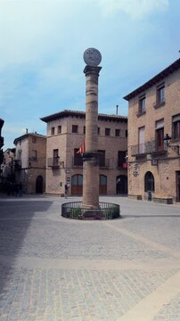 Cretas pillory in Plaza de Espana, Matarrana, Teruel, Spain