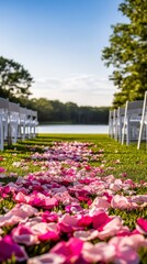 Rose Petal Aisle with Chairs
