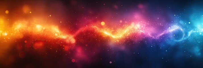 Obraz premium Vibrant colors flow across a digital nebula.