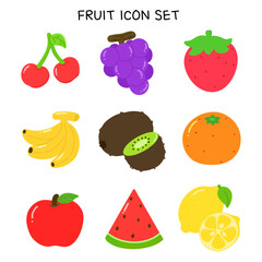 과일 드로잉 아이콘 세트(fruit drawing icon set)