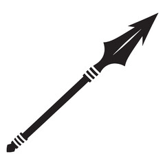 Tribal Spear silhouette, representing power and heritage – Spear illustration – Minimalist Spear vector – Weapon silhouette

