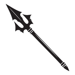 Tribal Spear silhouette, symbolizing strength and culture – Spear illustration – Minimalist Spear vector – Weapon silhouette

