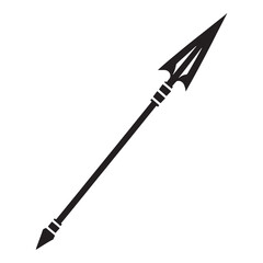 Battle-ready Spear silhouette, an iconic weapon of war – Spear illustration – Minimalist Spear vector – Weapon silhouette

