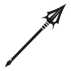 Powerful Spear silhouette, designed for defense and attack – Spear illustration – Minimalist Spear vector – Weapon silhouette

