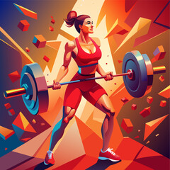 Fitness girl doing sports