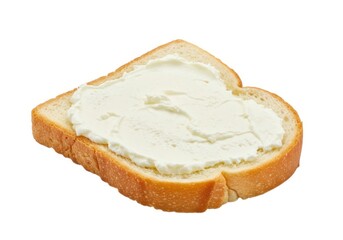 Toast with cream cheese breakfast food photography isolated closeup
