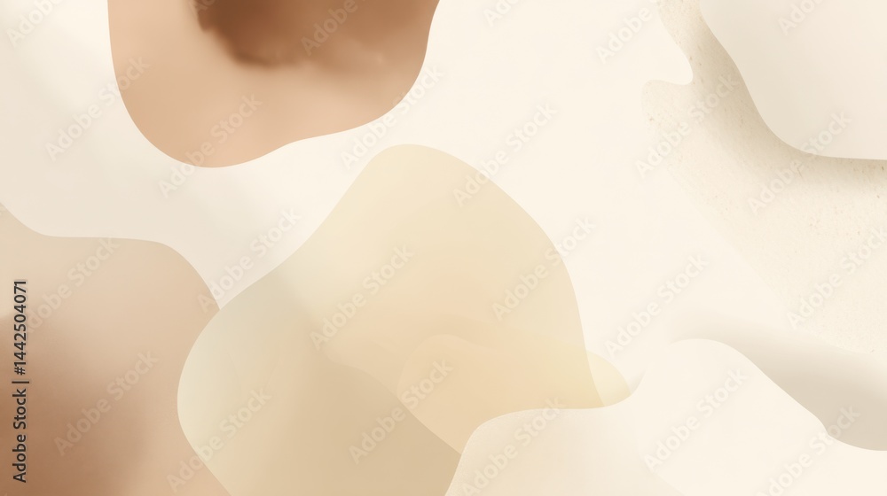 Poster soft minimalist abstract background with warm neutrals and organic forms, perfect for stylish brandi