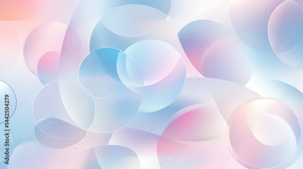 Aufkleber soft geometric abstract background with pastel blue and pink gradients, perfect for clean modern pre