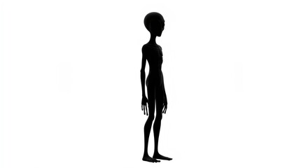 Mystic Extraterrestrial Art: Dark Alien Silhouette with Long, Slender Limbs