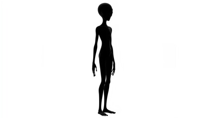 Extraterrestrial Silhouette: Mysterious Alien Figure with Elongated Head
