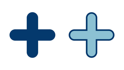 Obraz premium Plus Icon vector isolated on white background. Add plus icon. Addition sign. Medical Plus icon