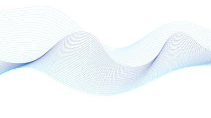 Soft Blue and Purple Wavy Lines on White Background