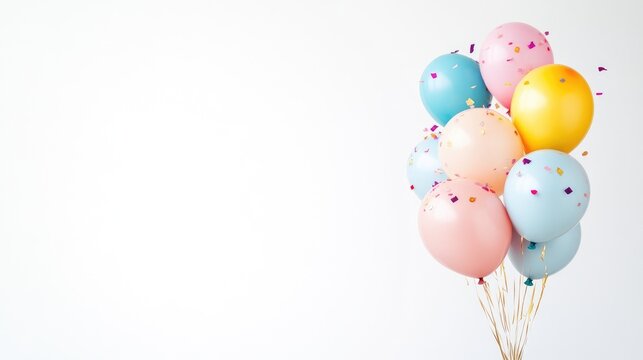 Festive Balloon Cluster Against White Background