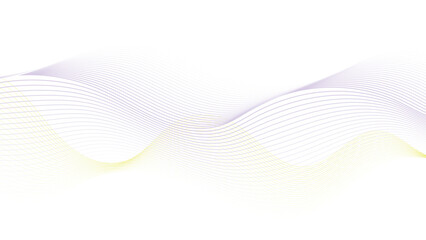 Subtle Purple and Yellow Curved Lines on White Background