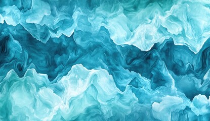 Obraz premium Abstract swirling blue and teal landscape