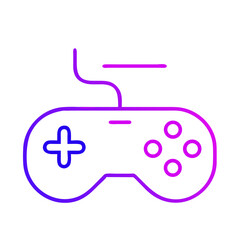 Classic Game Controller in Neon Style with Pink and Blue Colors  