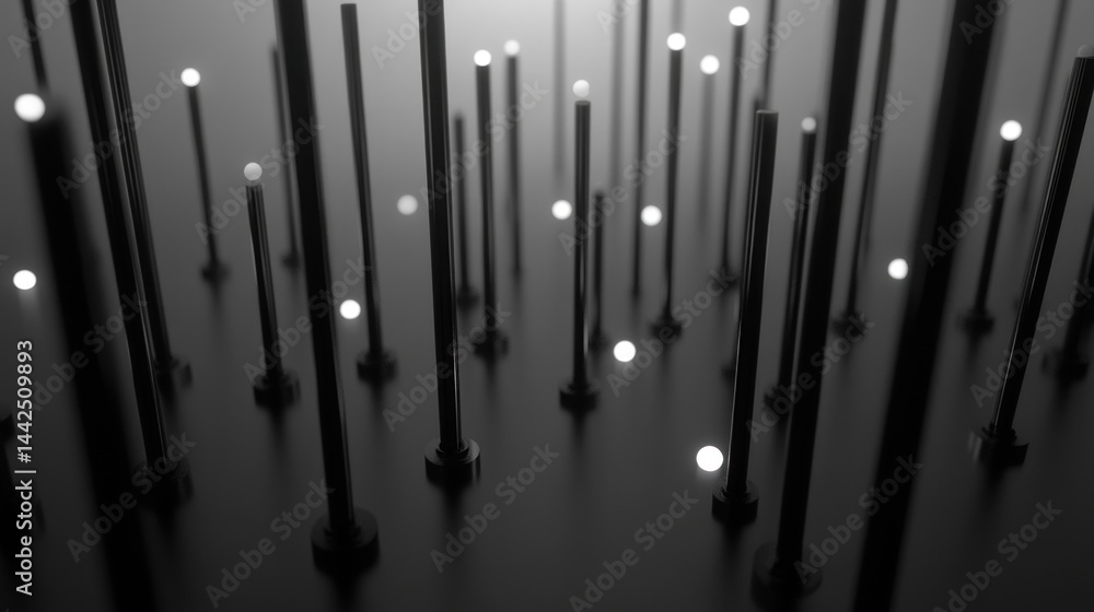 Poster abstract illuminated vertical columns