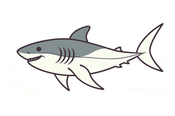 Naklejka premium A Vector Infographic Of A Great White Shark With Labeled Parts